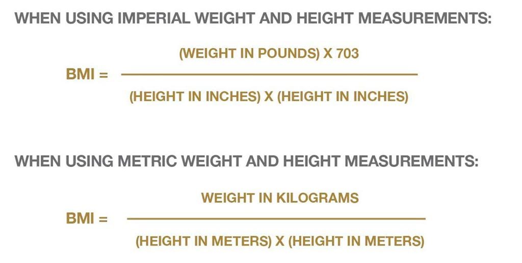 how to calculate bmi based on imperial and metric measurements