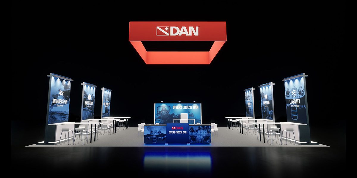 the DEMA trade show booth