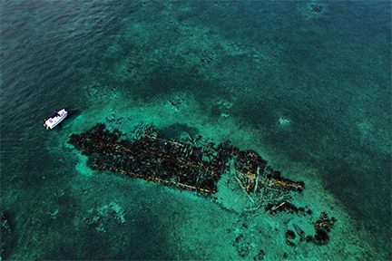 aerial view of Captain Tom’s wreck