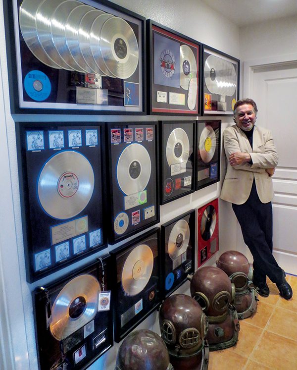 Leaney with his RIAA awards