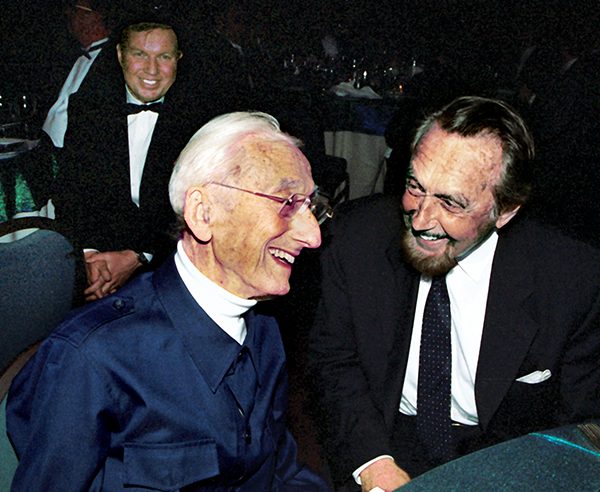 Leaney bersama Jacques-Yves Cousteau dan Hans Hass