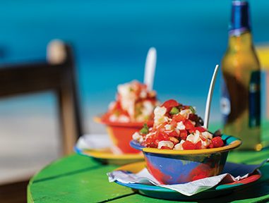 Two Bahamian conch salads