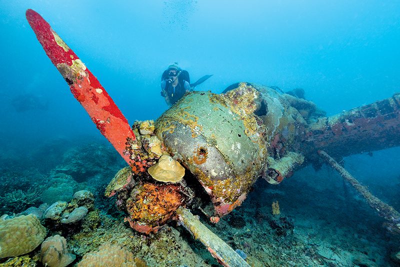 El hidroavión Jake es uno de los artefactos más famosos de la Segunda Guerra Mundial hundidos frente a Palaos.