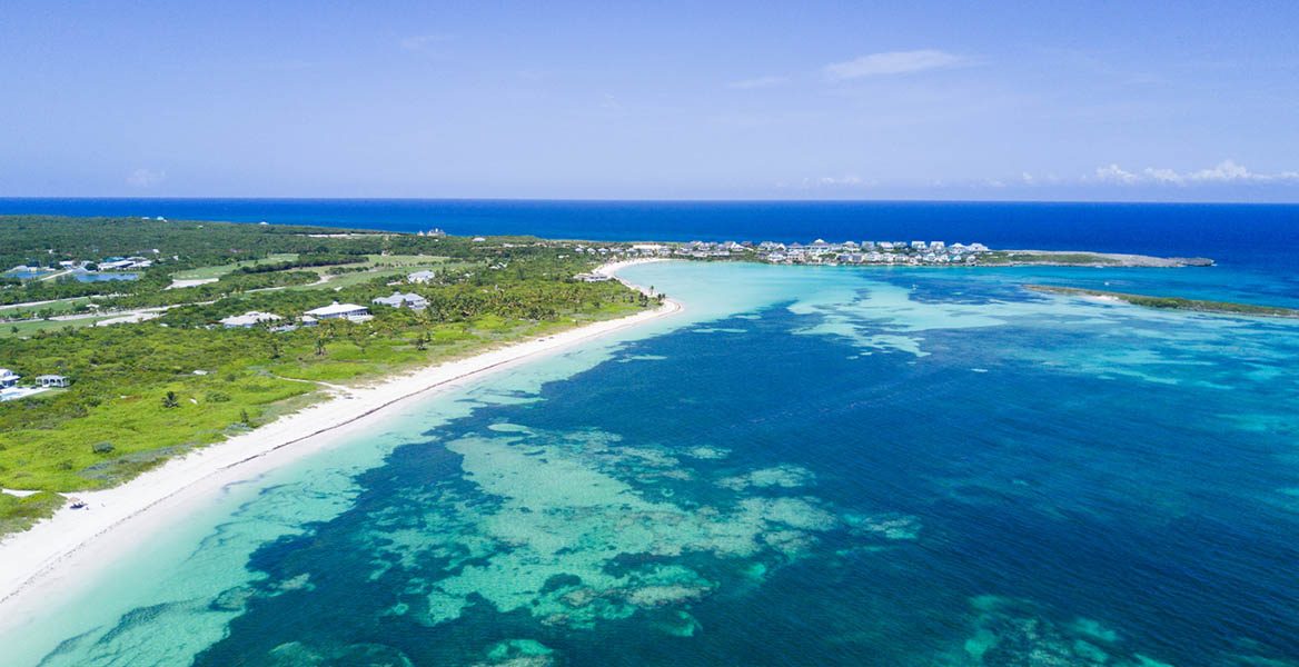 Aerial view of Abaco, Bahamas
