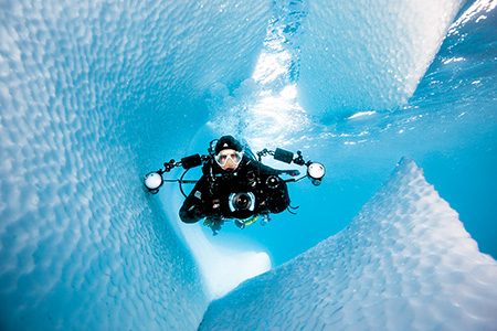 Diving in and on ice is one of my passions