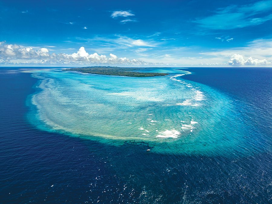 Yap and the offshore reef surrounding the island.