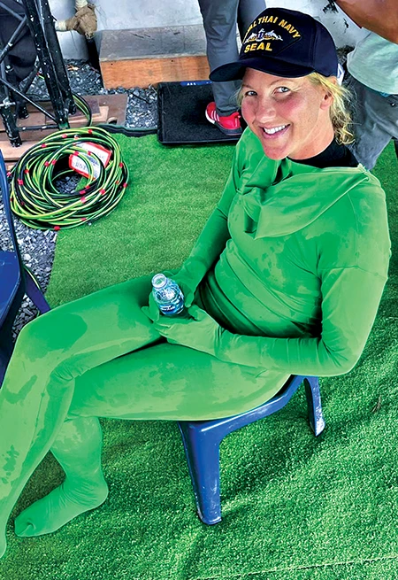 Parkinson is prepared for green screen filming