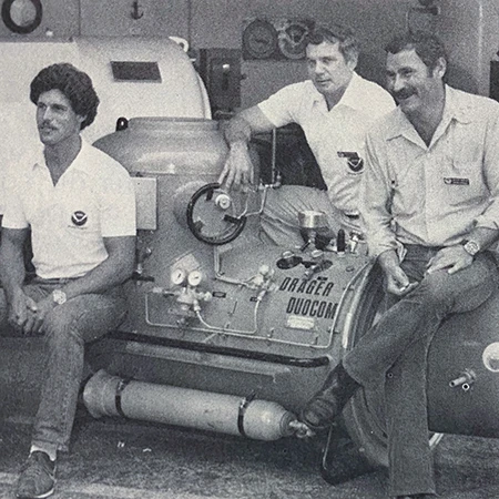 Kaiser, Dick Rutkowski, and Morgan Wells worked at the NOAA hyperbaric facility at Virginia Key, Florida.