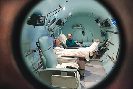 Hyperbaric oxygen therapy.
