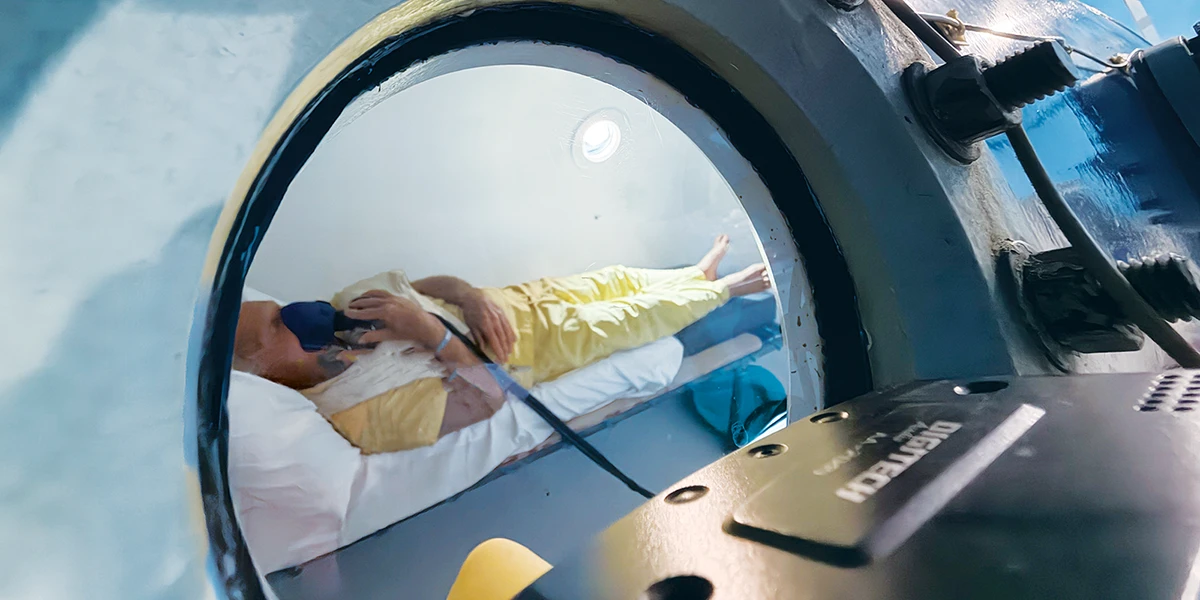 Hyperbaric chamber treatment