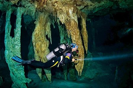 Cave diving